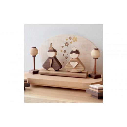 ふるさと納税 雑貨・日用品 インテリア 大阪府 大東市 木のぬくもりを感じる コンパクト木製雛人形セット（収納箱付き） | 