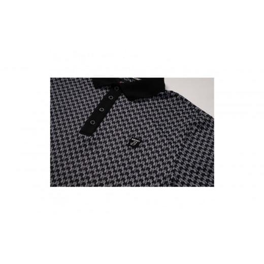 ふるさと納税 服 男 愛知県 名古屋市 BUNCUREY　ゴルフウェア　モノグラム半袖ポロシャツ（BM23SS-01-006）オフ／サイズ5 オフ／サイズ5の画像