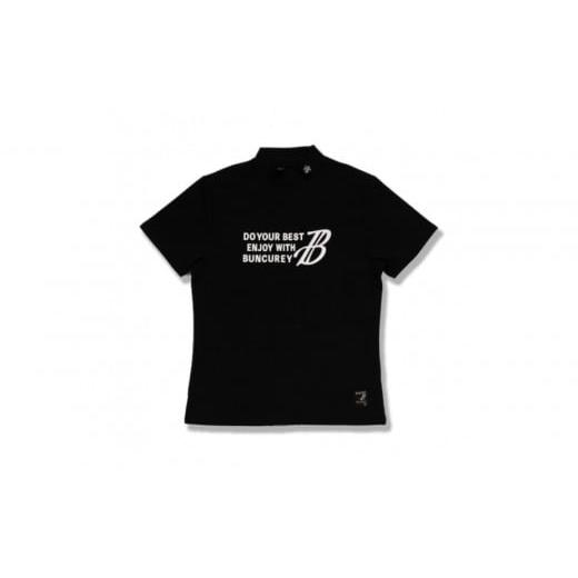 ふるさと納税 服 男 愛知県 名古屋市 BUNCUREY　ゴルフウェア　バイカラー半袖モックネック（BM23SS-02-007）ブラック／サイズ5 ブラック／サイズ5の画像