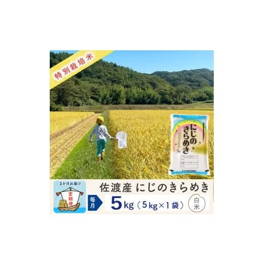ふるさと納税 米 新潟県 佐渡市 新米予約 3か月定期便 佐渡島産にじのきらめき 白米5Kg 令和7年 特別栽培米 農家直送