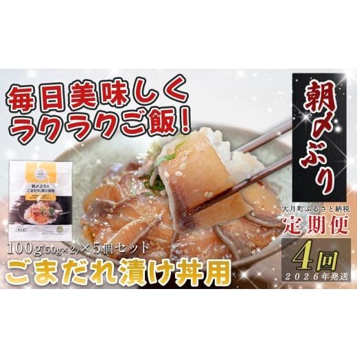 ふるさと納税 魚貝類 高知県 大月町 定期便4回 朝〆ぶり ごまだれ 漬け丼用 100g ×5個|鰤 ブリ 海鮮丼 簡単調理 時短 人気 刺身 海の幸 小分け 個包装 漬け…