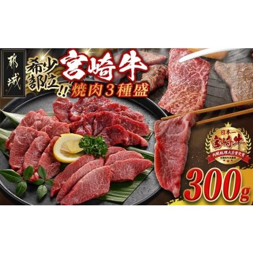 ふるさと納税 牛肉 モモ 宮崎県 都城市 牛肉好き必見 宮崎牛希少部位の焼肉 お楽しみ3種盛(100g×3種)_14-J702_(都城市) 宮崎県産 宮崎牛 希少部位イチボ ラン…