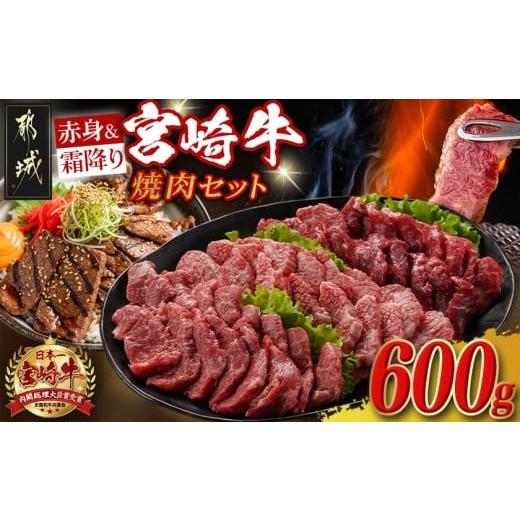 ふるさと納税 牛肉 モモ 宮崎県 都城市 宮崎牛 赤身&amp;霜降り 焼肉セット_16-J701_(都城市) 宮崎県産 宮崎牛 ウデ モモ バラ 焼肉用 600g