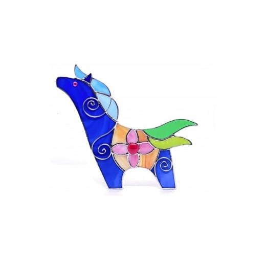 ふるさと納税 雑貨・日用品 東京都 東村山市 ステンドグラス 花干支シリーズ 花うま 1656976