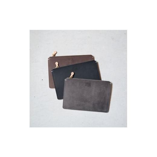ふるさと納税 雑貨・日用品 大阪府 河内長野市 Teha'amana Square pouch S テハマナ スクエアポーチ S スモーク グレー 革 皮 雑貨 おしゃれ レザー 本革 こ…