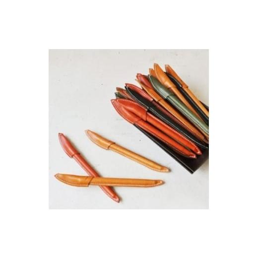 ふるさと納税 文房具・玩具 ボールペン 大阪府 河内長野市 Teha'amana Pen Basic テハマナ ペン ベーシック キャメル テハマナ 革 皮 雑貨 おしゃれ レザー …