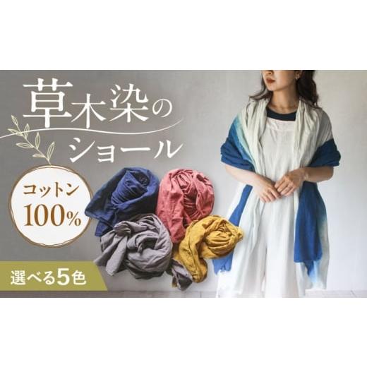 ふるさと納税 小物 ストール・マフラー 長崎県 大村市 草木染め コットンショール 小豆色 / 大判 ショール ストール 草木染め 綿 綿100 ファッション 小物 …