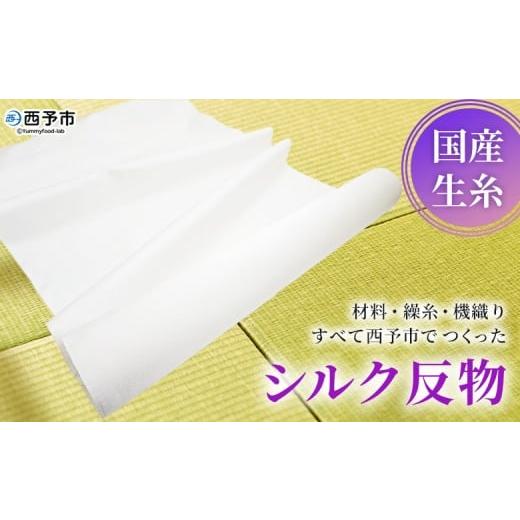 ふるさと納税 織物・繊維品 愛媛県 西予市 材料、繰糸、機織りすべて西予市でつくった シルク反物 西予市産 愛媛県産 国産 座繰り 手織り しるく 絹 高級白生…