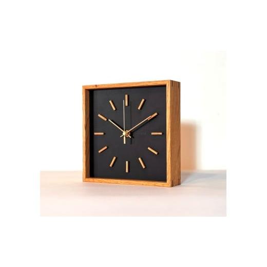 ふるさと納税 時計 置時計 長野県 諏訪市 ブラック arca_WAKU 無線時計 秒針:アルミ製・真鍮色 / CHAANY チャーニー 掛時計 置時計 無線時計 天然木 木製 …