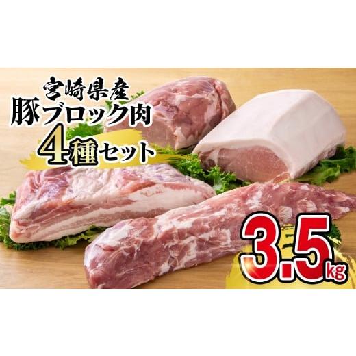 ふるさと納税 豚肉 バラ 宮崎県 西都市 宮崎県産豚ブロック肉4種セット合計3.5kg 1.6-37
