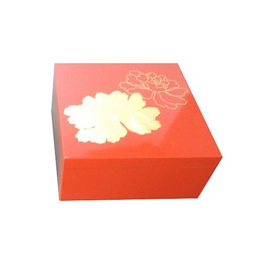ふるさと納税 陶磁器・漆器・ガラス 福井県 鯖江市 かわいい越前漆器『小箱 金箔牡丹 1個』 朱 B-00813b 朱