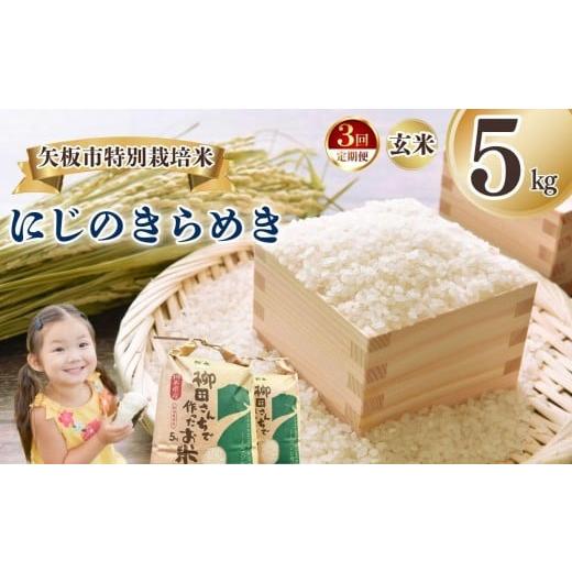 ふるさと納税 玄米 栃木県 矢板市 定期便3回 矢板市特別栽培米 にじのきらめき 玄米 5kg | お米 米 こめ 白米 玄米 にじのきらめき コシヒカリ こしひかり 美…