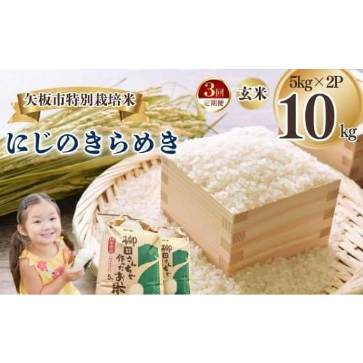 ふるさと納税 玄米 栃木県 矢板市 定期便3回 矢板市特別栽培米 にじのきらめき 玄米 5kg×2P | お米 米 こめ 白米 玄米 にじのきらめき コシヒカリ こしひか…
