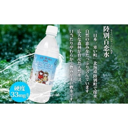 ふるさと納税 水・ミネラルウォーター 500mL〜999mL 北海道 陸別町 定期便 9ヶ月 天然水 陸別 百恋水 500ml 24本 硬度 33mg／L 毎月発送 500 ミリリットル ミ…の画像