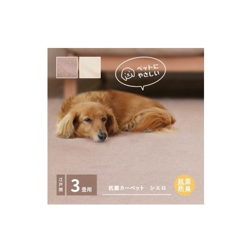 ふるさと納税 家具 大阪府 泉大津市 ブラウン ペットにもやさしい 抗菌。防臭カーペット シエロ 江戸間3帖 1枚 600094530 ブラウン