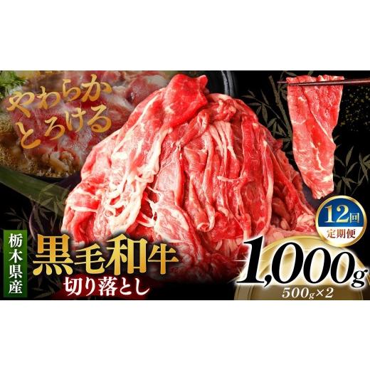 ふるさと納税 牛肉 すき焼き 栃木県 矢板市 定期便12回 栃木県産黒毛和牛切り落とし 1000g|数量限定 黒毛 和牛 牛肉 国産牛 国産 ブランド牛 お肉 切り落と…