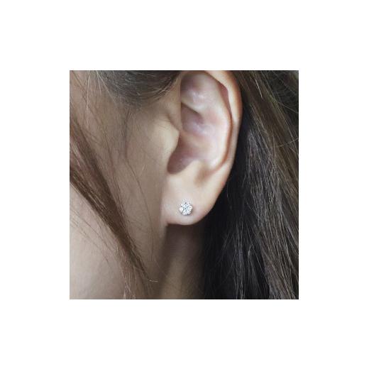 ふるさと納税 アクセサリー ピアス 山梨県 甲斐市 プラチナ　0.20ctフラワーダイヤモンドピアス　BQ-189の画像