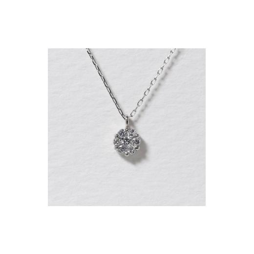 ふるさと納税 アクセサリー ネックレス 山梨県 甲斐市 プラチナ 0.10ct フラワーダイヤモンドネックレス　BQ-195の画像
