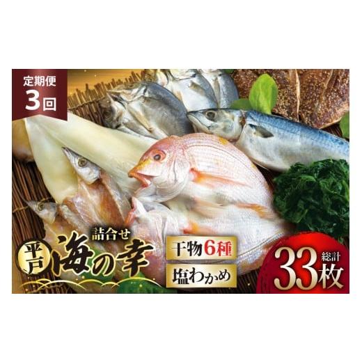 ふるさと納税 干物 イカ 長崎県 平戸市 干物 平戸 豪華 6種 詰合せ & 天然 塩わかめ セット 11枚 3回 定期便 総計 33枚 食べ比べ 一山水産 長崎県 平戸市 hr4…