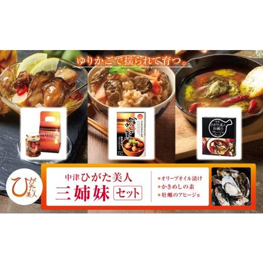 ふるさと納税 牡蠣 生牡蠣 大分県 中津市 中津ひがた美人三姉妹セット 加工品 | アヒージョ 養殖 冷蔵 大分県産 九州産 中津市 国産 ひがた美人三姉妹セット? …