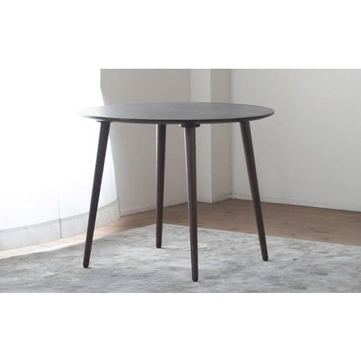 ふるさと納税 家具 テーブル 福岡県 柳川市 モルタル調メラミン材のラウンドダイニング (70cm) 木部ウォルナット色 / テーブル 机 ラウンドテーブル 丸テー…