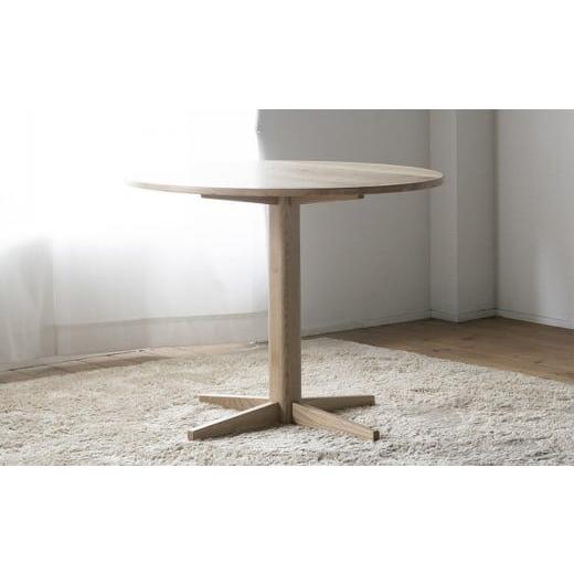 ふるさと納税 家具 テーブル 福岡県 柳川市 くりの丸いダイニング1本足タイプ (直径80cm・国産栗材・ウレタン) ダイニングテーブル / テーブル 机 ラウンド…