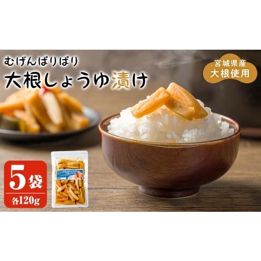 ふるさと納税 加工品等 漬物 宮城県 大和町 むげんぱりぱり大根しょうゆ漬け 120g×5袋 大根漬け だいこん漬け 漬物 漬け物 おかず おつまみ お茶請け お弁当 …