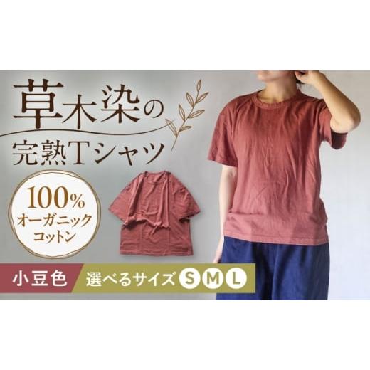 ふるさと納税 服 男 長崎県 大村市 オーガニックコットン 完熟Tシャツ 小豆色 Lサイズ / オーガニック コットン 綿100 手染め 草木染め Tシャツ 半袖 ト…