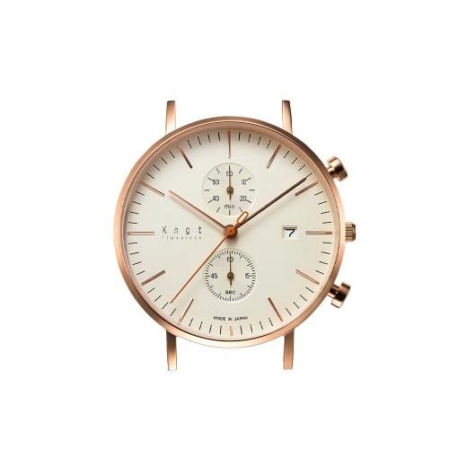 ふるさと納税 時計 メンズ腕時計 東京都 武蔵野市 株式会社Knot 選べる ストラップカラー 8色 クラシックシリーズ クロノグラフ ローズゴールド×アイボリー …