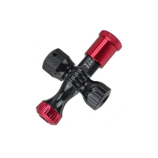 ふるさと納税 自転車 大阪府 堺市 R250 プリセット型CO2インフレーター ブラック/レッド 空気圧計付 仏式