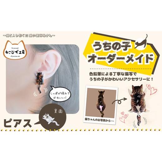 ふるさと納税 アクセサリー ピアス 秋田県 大館市 うちの子オーダーメイド ピアス45P7310 / 東北 秋田 大館 猫 ネコ ねこ 猫グッズ ネコグッズ ねこグッズ …