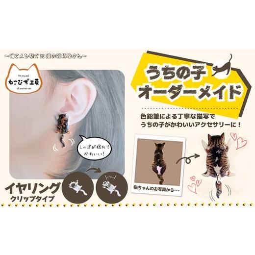 ふるさと納税 アクセサリー ピアス 秋田県 大館市 うちの子オーダーメイド イヤリング / 東北 秋田 大館 猫 ネコ ねこ 猫グッズ ネコグッズ ねこグ…