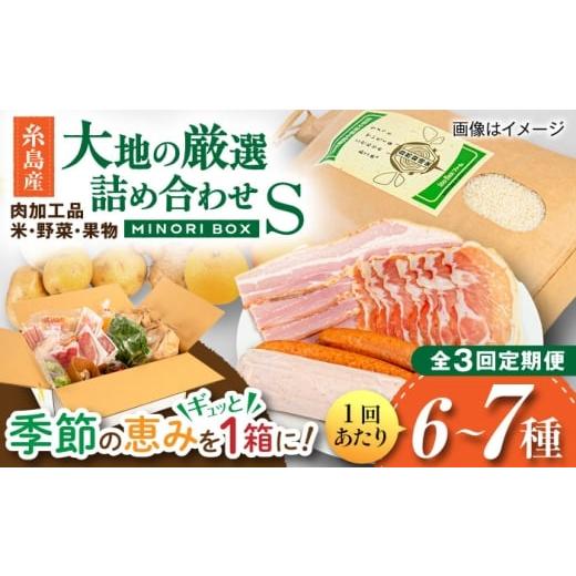 ふるさと納税 米 福岡県 糸島市 全3回定期便 糸島産 肉 米 野菜 果物 厳選詰め合わせ MINORI BOX Sサイズ 糸島市 / emma.Inc / 米 肉 野菜 果物 詰め合わせ…