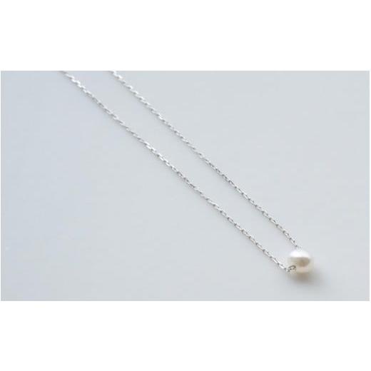ふるさと納税 アクセサリー ネックレス 滋賀県 大津市 びわ湖真珠ひと粒付き ネックレス K10WG 40cm JS003 / パール アクセサリー ネックレス 真珠 ジュエリ…