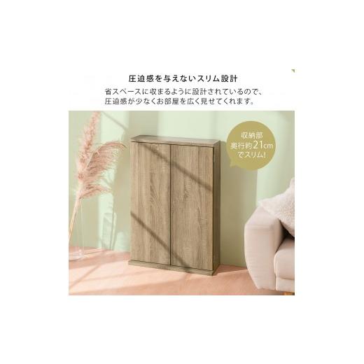 ふるさと納税 家具 本棚・ラック・カラーボックス 和歌山県 海南市 完成品でお届け 扉付き本棚〔薄型タイプ〕（ウォールナット）本棚 扉付き 幅60 スリム 薄…