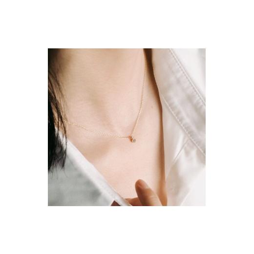 ふるさと納税 アクセサリー ネックレス 京都府 京都市  心葉／京都kokoroba kyoto K10 天然ダイヤモンド×2石 0.08ct ネックレス「イエローゴールド」 K10 YG…の画像