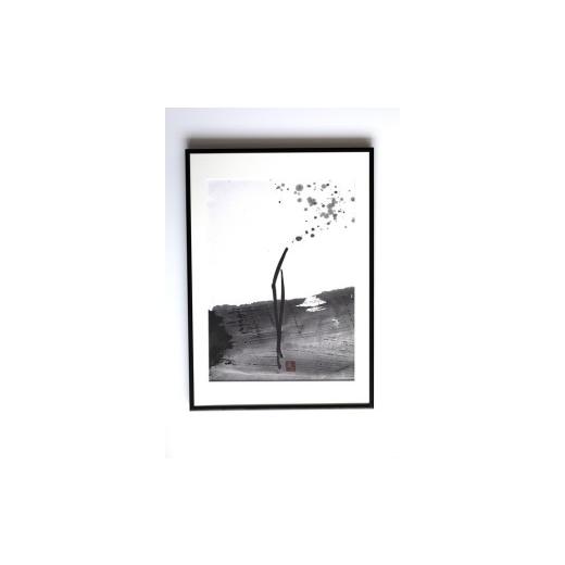 ふるさと納税 伝統技術 福岡県 福岡市 福岡市ゆかりの墨象作品《志》原画（A3額装）／「静かなる強さの系譜」黒田官兵衛シリーズよりの画像