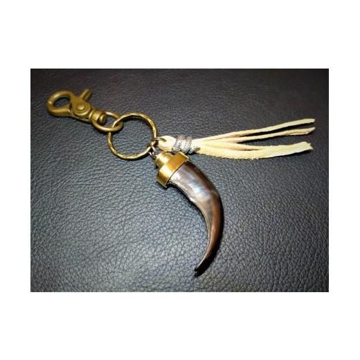 ふるさと納税 木工品・竹工品 北海道 広尾町 ヒグマの爪キーホルダー(真鍮巻き)(0104)