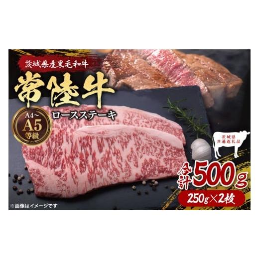 ふるさと納税 牛肉 茨城県 大子町 茨城県共通返礼品 常陸牛ロースステーキ500g(250g×2)|ブランド牛 銘柄牛 和牛 黒毛和牛 国産 A5・A4ランク 等級 お肉 …