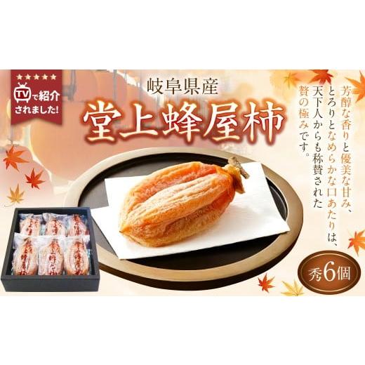 ふるさと納税 果物類 柿 岐阜県 美濃加茂市 TVで紹介 [先行受付] 堂上蜂屋柿 秀 6個 入り 柿 干柿 干し柿 フルーツ 果物 2026年1月下旬-4月上旬 発送予定