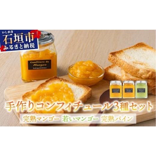 ふるさと納税 加工品等 沖縄県 石垣市 手作りコンフィチュール三種セット(完熟マンゴー、若いマンゴー、完熟パイン)PI-006
