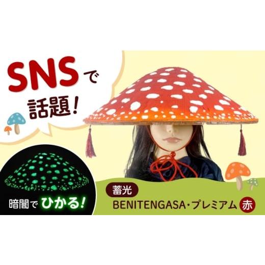 ふるさと納税 雑貨・日用品 大阪府 高槻市 蓄光BENITENGASA・プレミアム 赤 ベニテン笠 光る ベニテングタケ タッセル 竹笠 大阪府高槻市/サンドセルショップ…