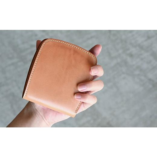 ふるさと納税 小物 香川県 琴平町 コードバン & ブッテーロ シェル型二つ折り財布 （ナチュラル） F5J-1054 ナチュラルの画像