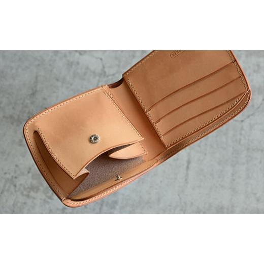 ふるさと納税 小物 香川県 琴平町 コードバン & ブッテーロ シェル型二つ折り財布 （ナチュラル） F5J-1054 ナチュラルの画像