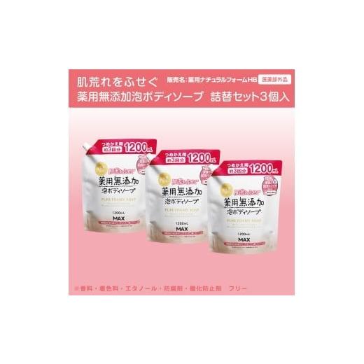 ふるさと納税 石鹸 液体せっけん 奈良県 橿原市 肌荒れを防ぐ薬用無添加 泡ボディソープ 詰替セット3個入 無添加生活シリーズ 離島への配送不可