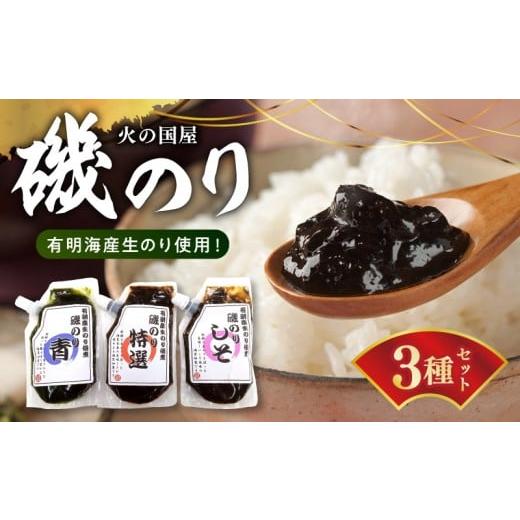 ふるさと納税 魚貝類 のり 熊本県 宇土市 U10-0006 火の国屋 有明産生のり使用 磯のり3種(特選、青、しそ)チューブ入り各150g