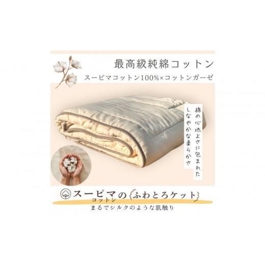 ふるさと納税 タオル・寝具 毛布 愛知県 名古屋市 最高級純コットン スーピマコットンのふわとろケット 0.5kgの画像