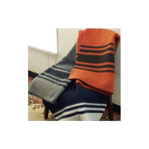 ふるさと納税 タオル・寝具 毛布 大阪府 泉大津市  グレー CO-ON BORDER GATE ウール毛布 ハーフ 145×100cm 1枚 COBL-02 グレーの画像