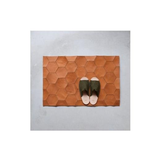 ふるさと納税 雑貨・日用品 インテリア 大阪府 河内長野市 Teha'amana Mat honeycomb Smoke テハマナ 玄関マット ベーシック ブラウン 革 皮 雑貨 おしゃれ …