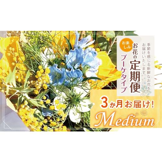 ふるさと納税 雑貨・日用品 花 東京都 調布市 お楽しみ 3か月 お届け お花の定期便 「Medium」 | ブーケ タイプ 本数7-10本 高さ20-22cm お花 flower フラワー…の画像